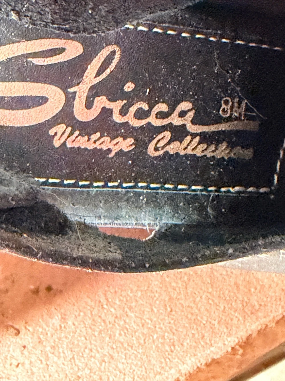 Sbicca Vintage Collection Black Wedge Leather Heels